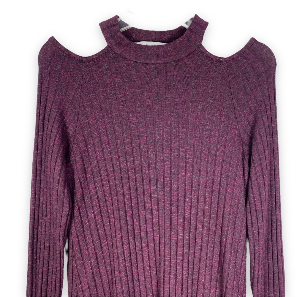 Michael Stars Ribbed Mini Dress Size M Jasper Boy Cut Out Mock Neck Office - Picture 3 of 12